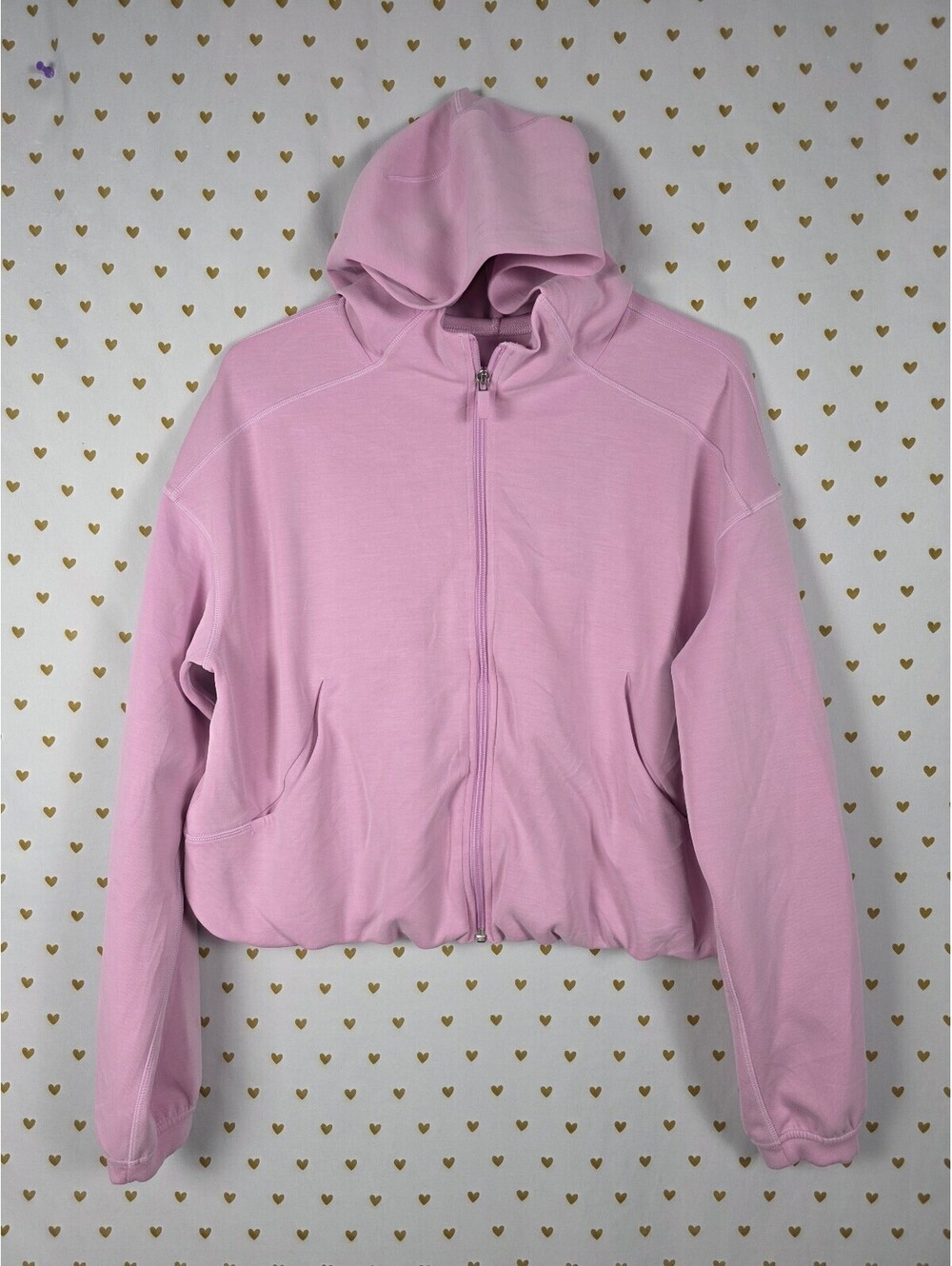 Lululemon Scuba Oversized Full Zip Cropped Hoodie Pink Size 8